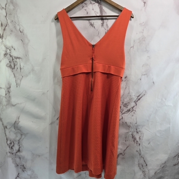 Anthropologie Dress Womens 8 Medium Orange Armour Cross Front Jacquard Mini - Picture 5 of 10